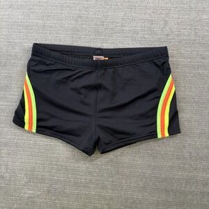 Sundek Zion Swim Boxer Shorts Mens XL Black Rainbow Stripes Stretch Beach Resort